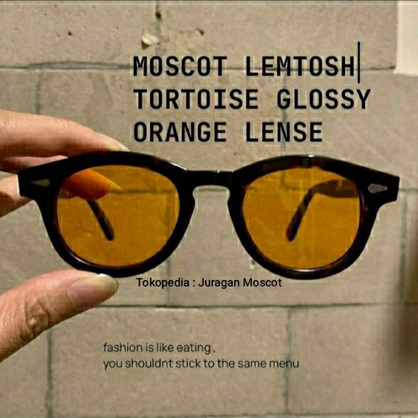 Sunglass Moscot Lemtosh tortoise glossy frame - orange lense
