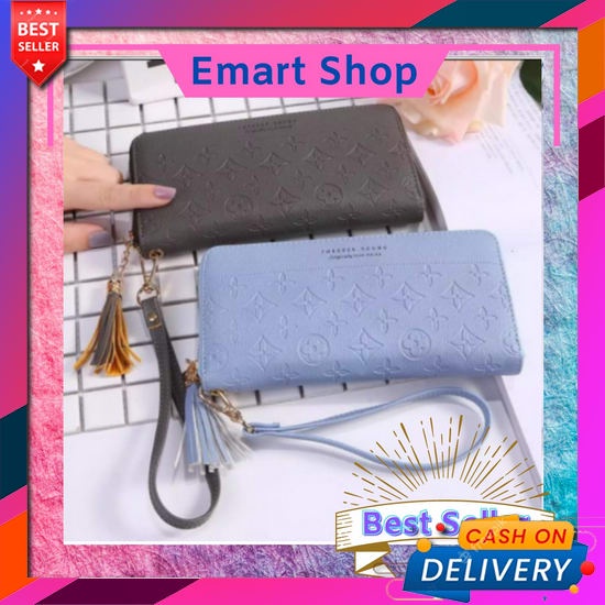 Dompet Kecil Wanita Kucing Biru Felicia Wa033B2 Import Murah Abg Fashion Batam Motif Denim Ori Dompe
