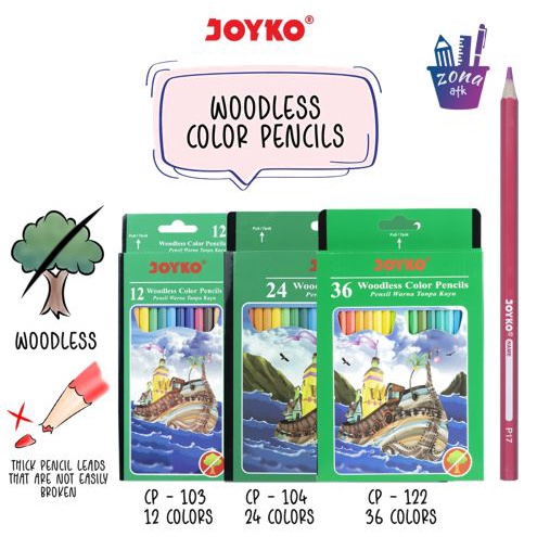 

PENSIL WARNA PANJANG / COLOUR PENCIL / JOYKO Woodless Color Pencils (CP)