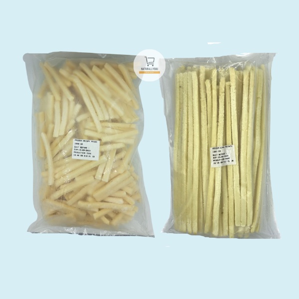 Papatos Frozen LONG POTATO Crispy French Fries 1kg Kentang Monster Fries