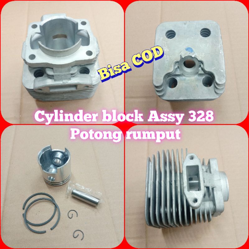 cylinder block Assy potong rumput 328 / blok Assy BG 318/328