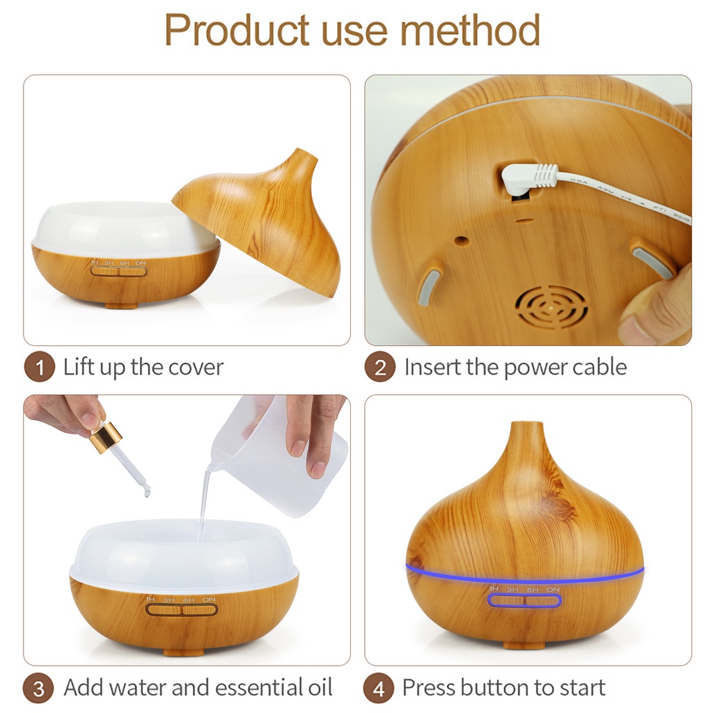 Humidifier Ultrasonic Alat Pengharum Ruangan Aroma Terapi Humidifier Aroma Therapy Diffuser Minimalist Aromatherapy Air Humidifier Wood