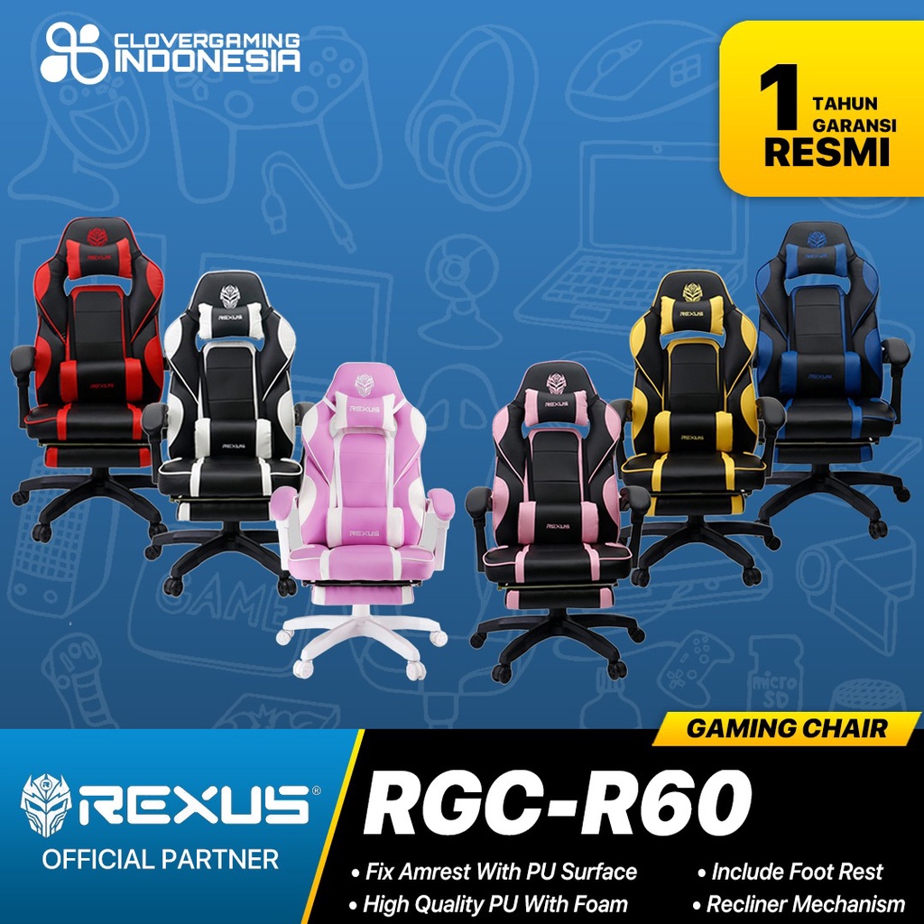 Rexus RGC R-60 FOOTREST RGC R60 RGC-R60 Gaming Chair Kursi Gaming