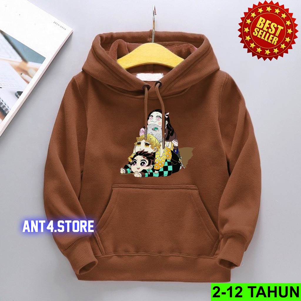 Hoodie DEMON SLAYER TERBARU  Anak Perempuan Laki Laki  / Hodie BEST SELLER Anak Usia 2 3 4 5 6 7 8 9 10 11 12 Tahun / Jaket DEMON SLAYER Anak / Sweater Distro Bisa Cod