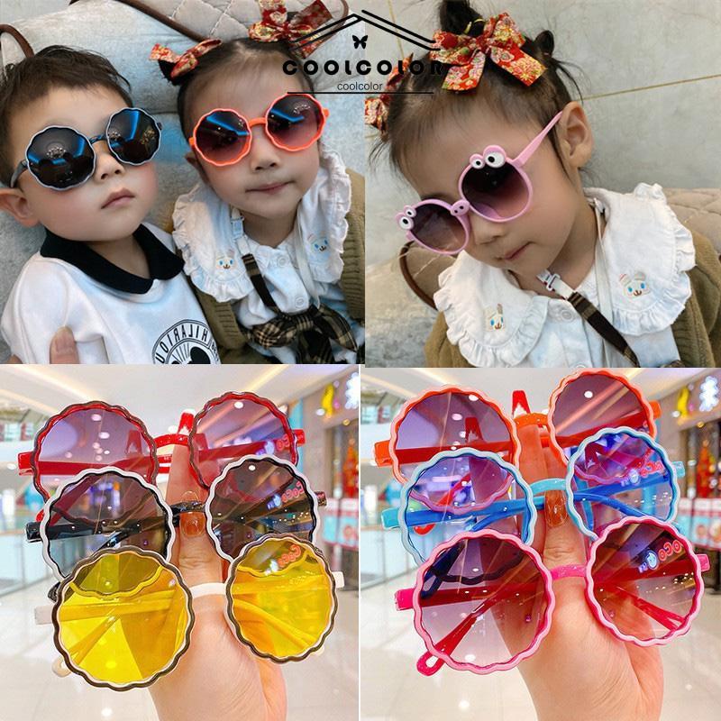 COD❤️Kacamata Anak New Trend Fashion Anak Terbaru Bulat Kaca mata Hitam Motif UV protection High Quality Import Kacamata Fashion- cl