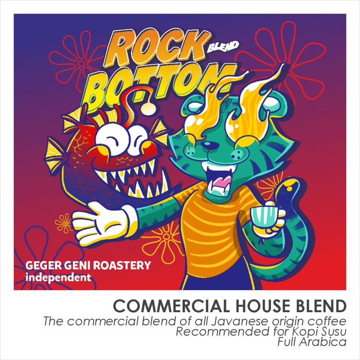 

NEW Rockbottom Blend - Full Arabica Commercial House Blend for Kopi Susu - 250 gram, Biji