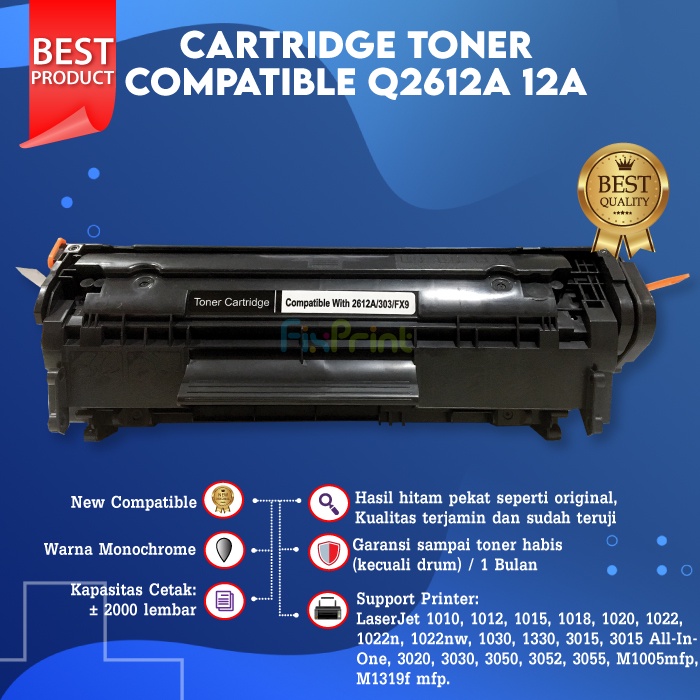 Cartridge Toner Compatible HP 12A Q2612A Printer Laserjet 1010 1020 1022 3050 M1005 M1319f 3055