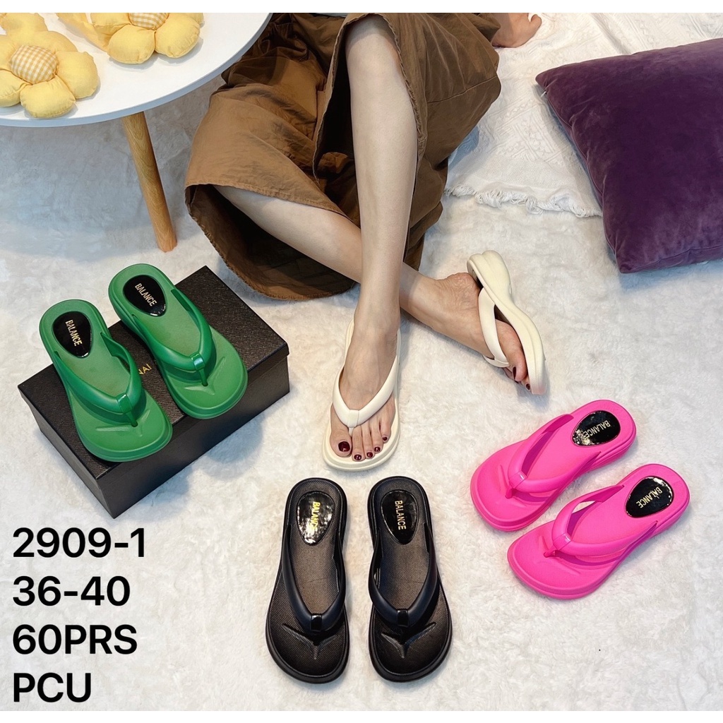 balance 2909-1/ sandal wedges flatform karet jelly perempuan kekinian