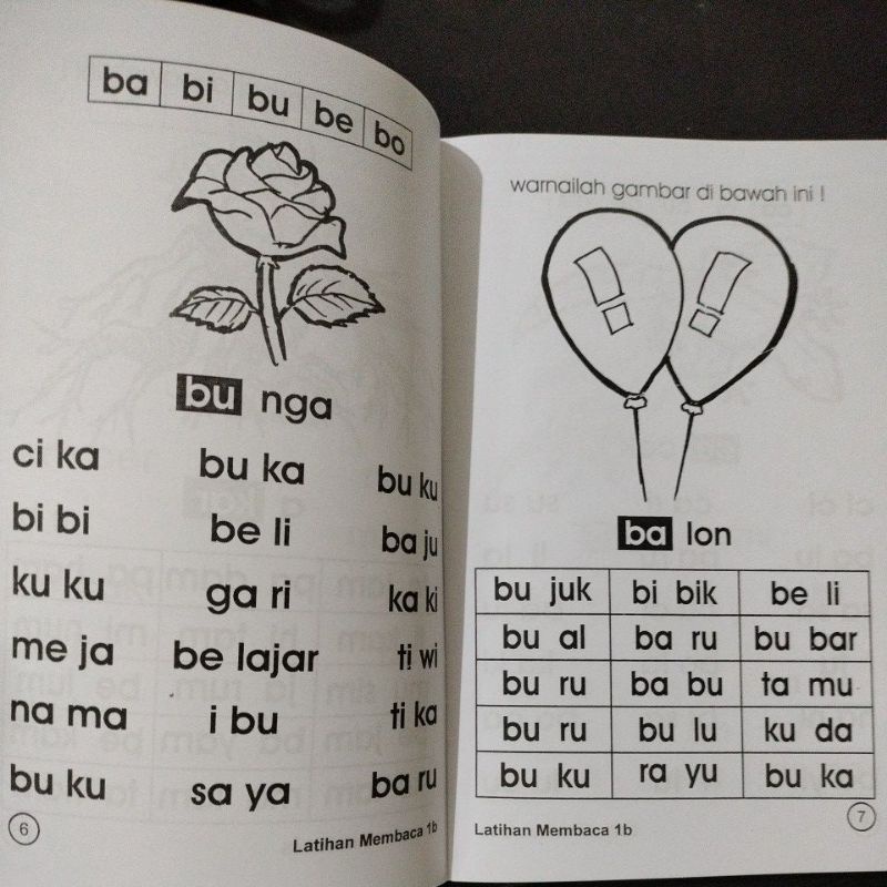 buku latihan membaca 1a dan 1b 32 halaman (15x24cm)