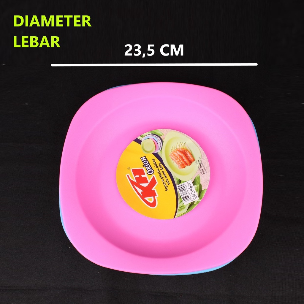 PIRING MAKAN PLASTIK SEGI 12 PCS PIRING PLASTIK SEGI KH ORION