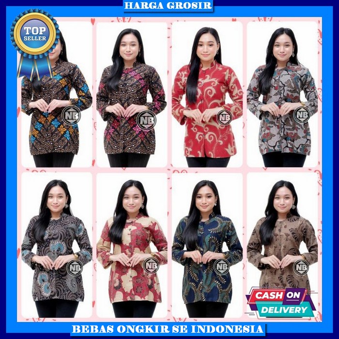 Atasan Kerja Casual Blouse Baju Batik Wanita Cewek Kekinian Bju Dewasa Model Terbaru Atsan Remaja Im