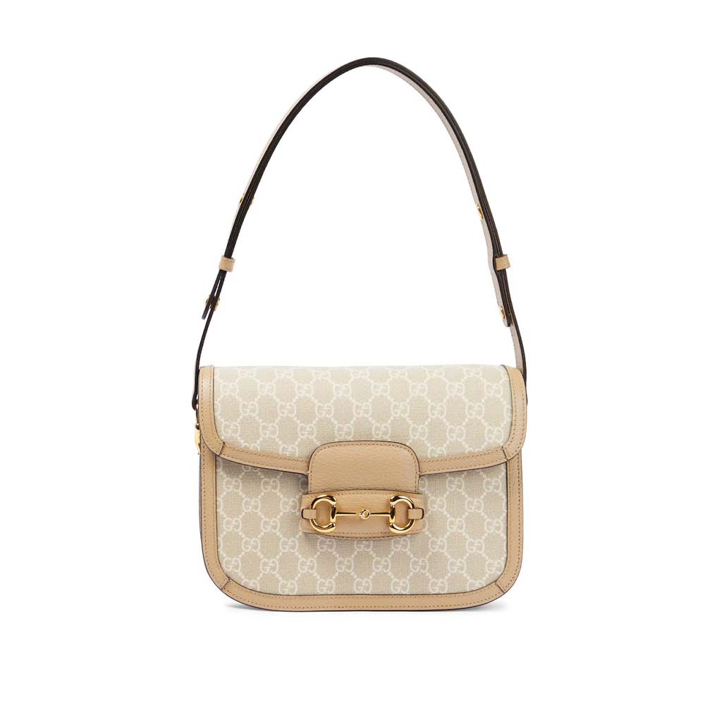 GG Horsebit 1955 GG Small Shoulder Bag Beige White Oatmeal (26x18x12)