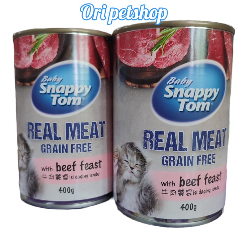 baby snappy tom 400 gram /makanan anak kucing snappy tom baby - BEEF FEAST