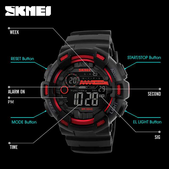 JAVASHOP Jam Tangan Pria Digital Anti Air Waterproof Kado Cowok SKMEI