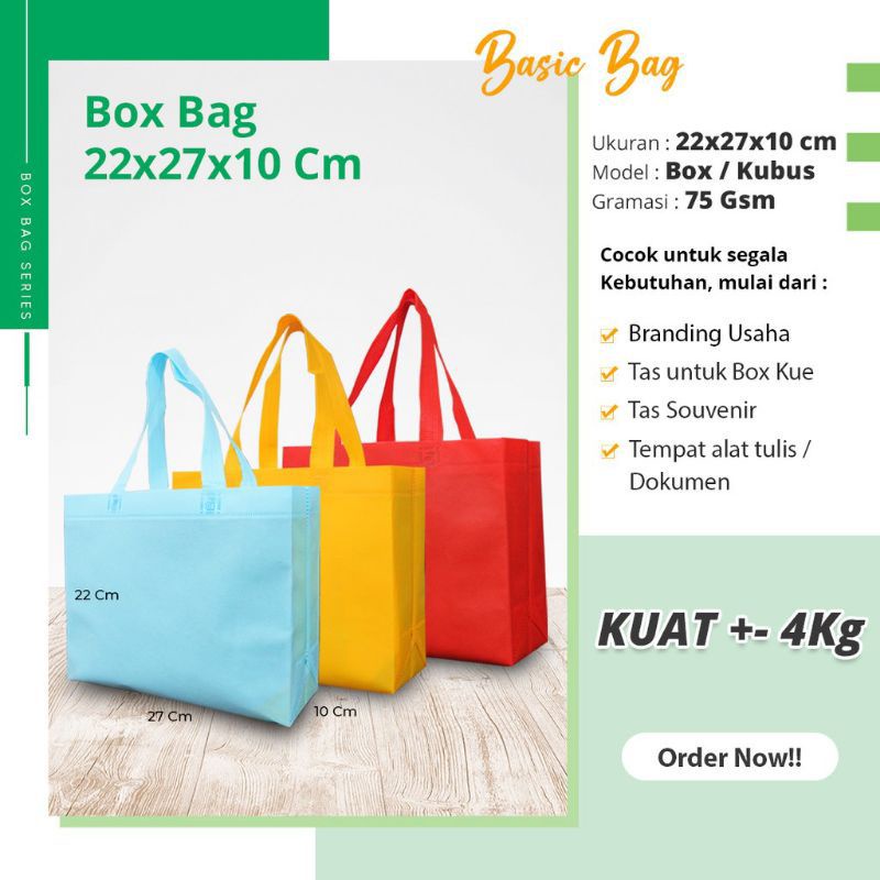 

Tas Spunbond Polos 22x27x10 Tas Souvernir Tas Bingkisan kue