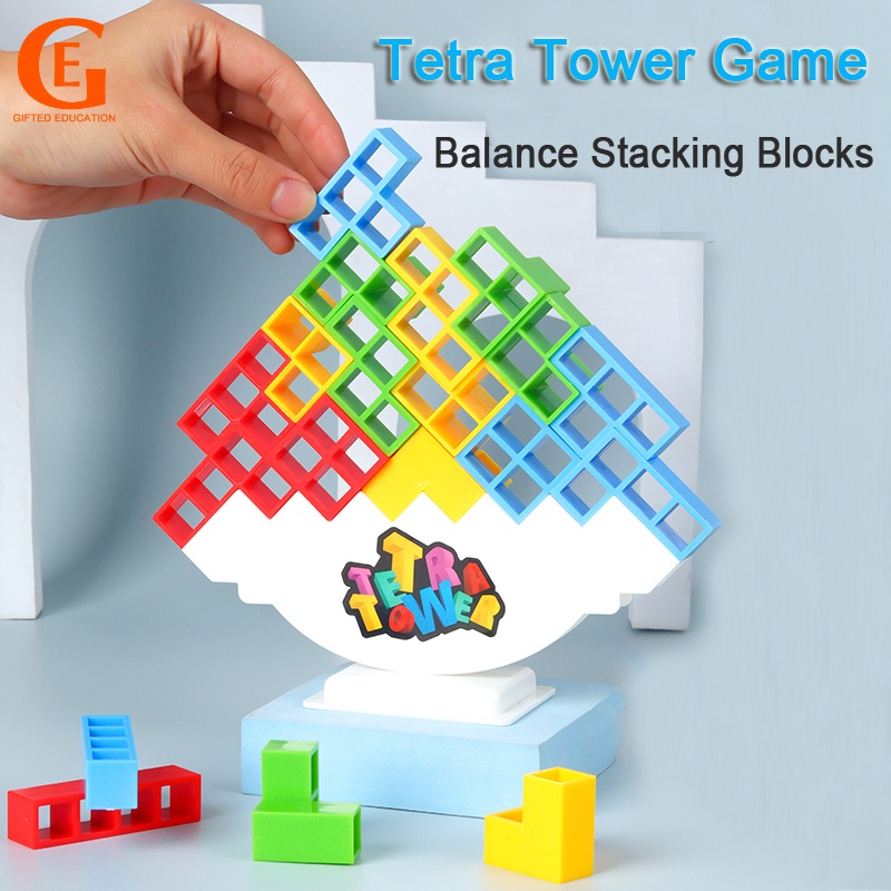 Mainan Edukasi Susun Balok Tetra Tower Tetris Balance Untuk Anak