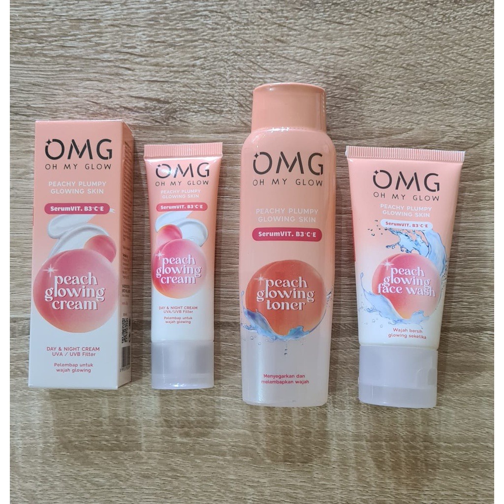 OMG Oh My Glow Peach Glowing Cream Toner Face Wash - Untuk Kulit Glowing &amp; Cerah Merona