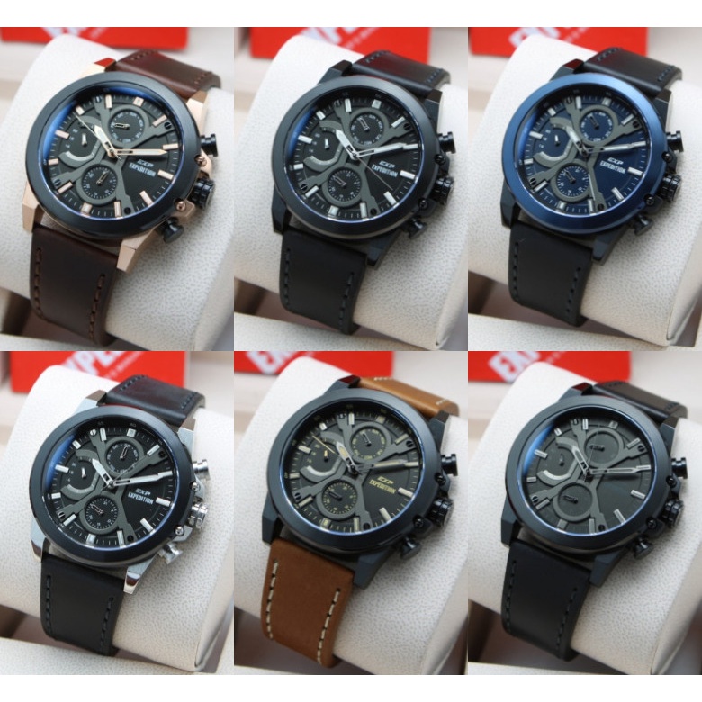 JAM TANGAN PRIA EXPEDITION 6829 / E 6829 / E6829 LEATHER ORIGINAL