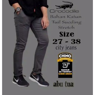 CELANA Pria SLIMFIT Panjang chino KERJA HARIAN HITAM MOCCA ABU_