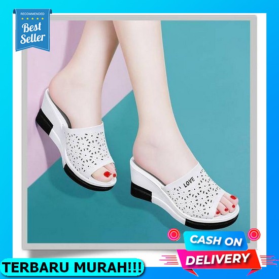Sandal Wedges Wanita Lurad Bl363 Sepatu Sandal Wanita Wedges Tinggi Model Simple Klasik Korean Style