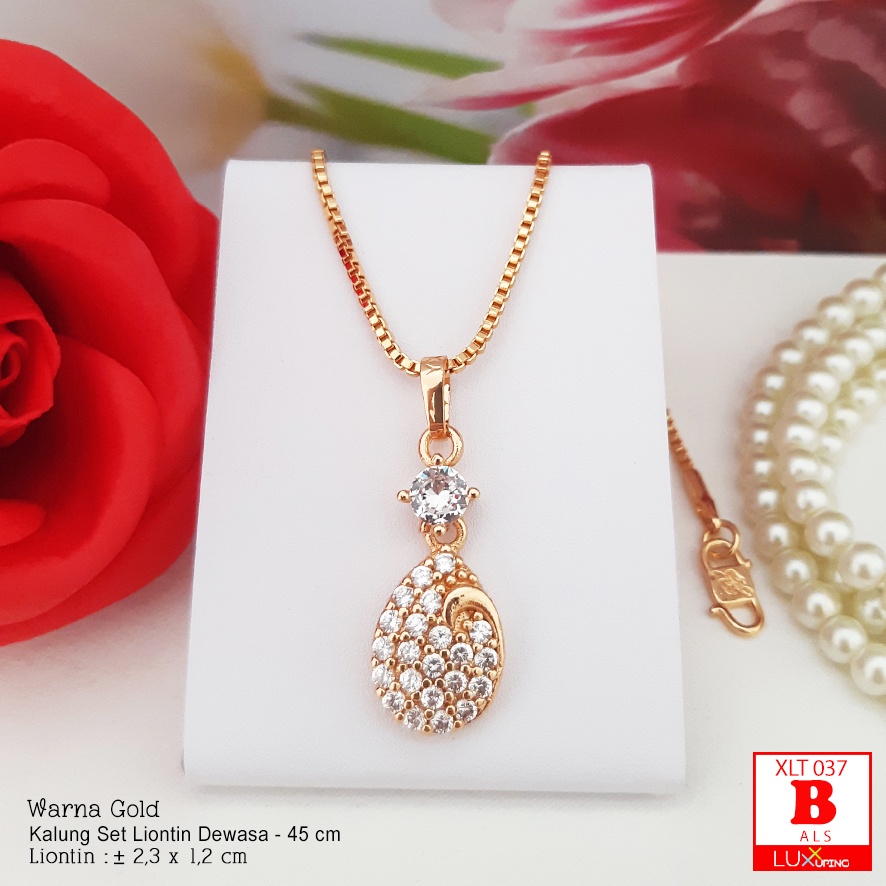 XLT 037 Kalung Itali Dengan Liontin Mata Sirkon Perhiasan Wanita Lapis Emas 18K Kalung Xuping Merk Yaxiya Luxx Xuping