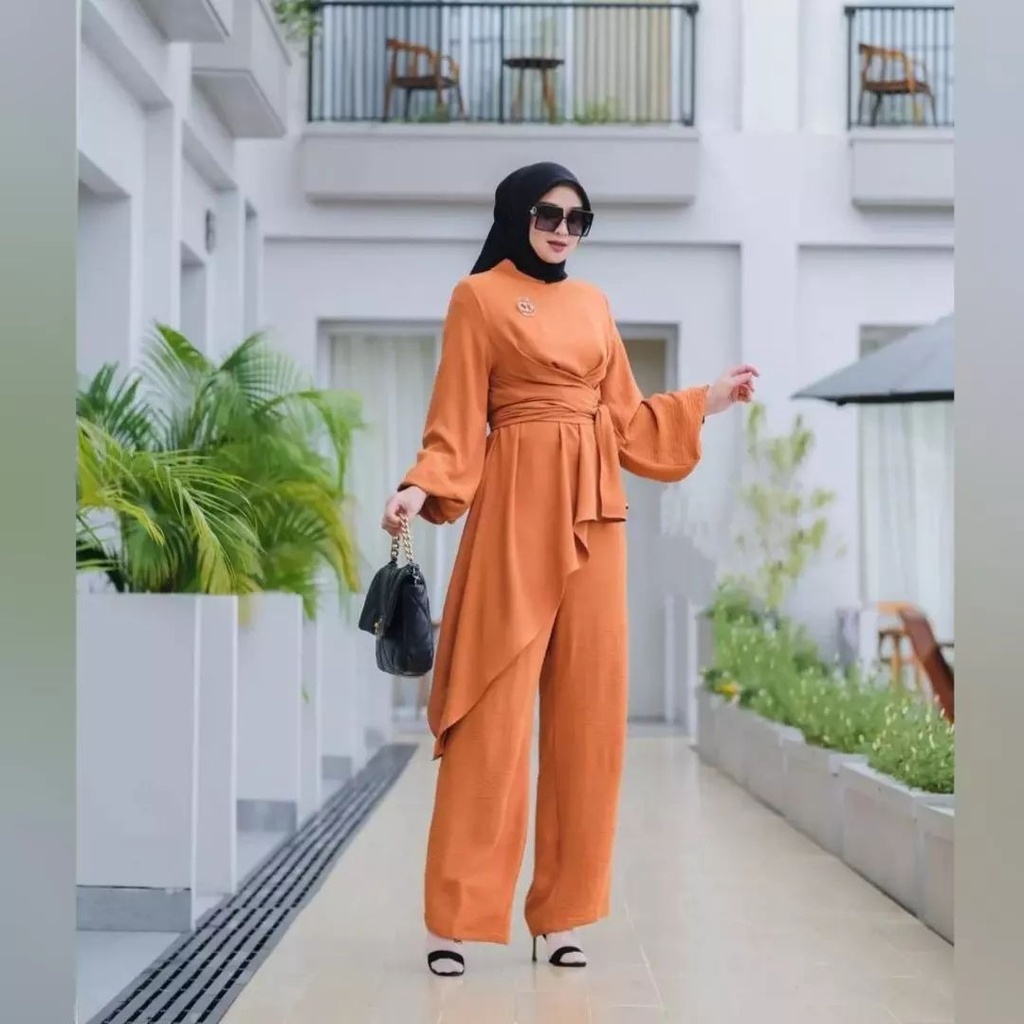 STELAN POLOS PEREMPUAN JESIKA SET KF BAHAN CRINKLE UKURAN L , XL , XXL SETELAN WANITA TERBARU 2023 KEKINIAN / ONE SET BAJU MUSLIM WANITA / SET CRINKLE AIRFLOW MOTFI POLOS / SETELAN KOREAN STYLE JUMBO