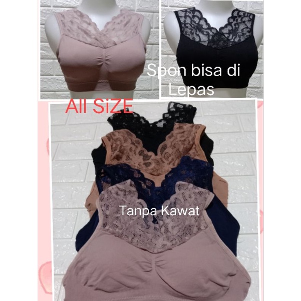 BH Tanpa hak (395) All size Tanpa Kawat Spon bisa di Lepas pakaian Dalam Wanita