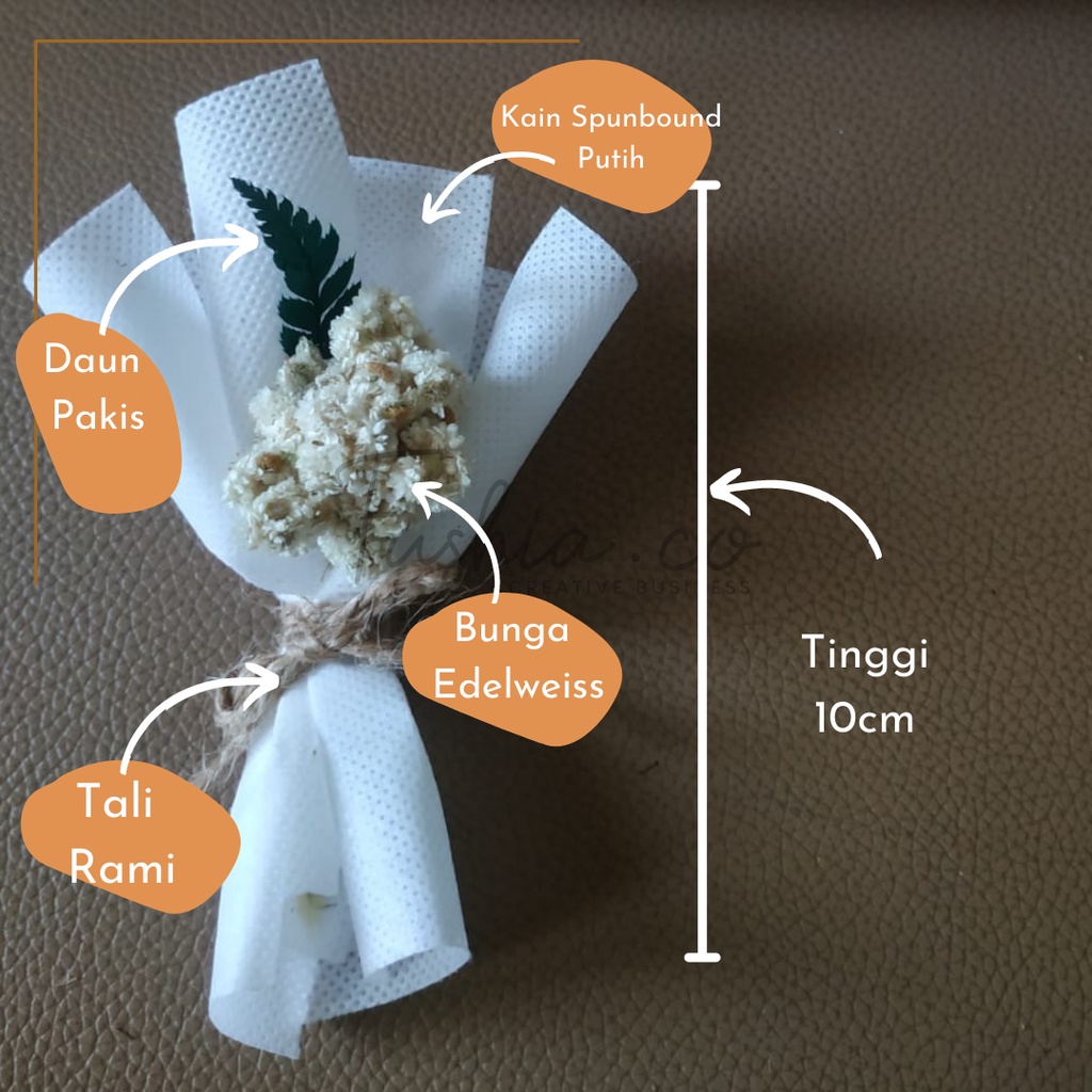 Buket Mini Edelweiss - Buket Bunga Kering