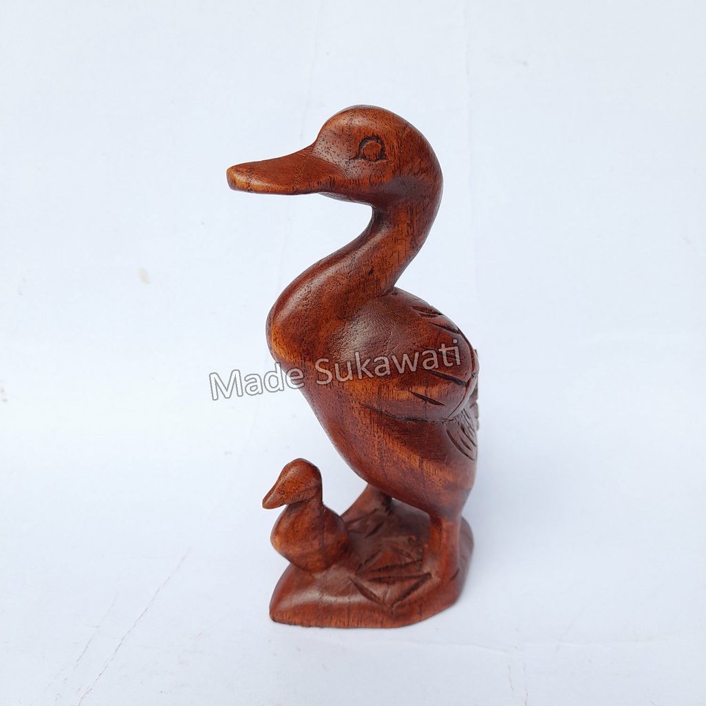 Kerajinan patung kayu Duck Bebek anak berdiri hiasan dekorasi handmade