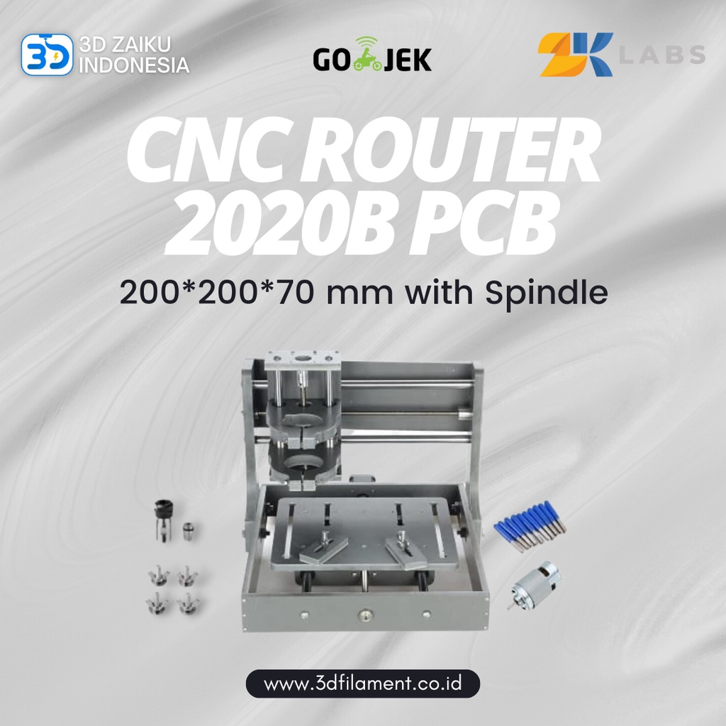 CNC Router 2020B PCB Milling 200*200*70 mm with Spindle