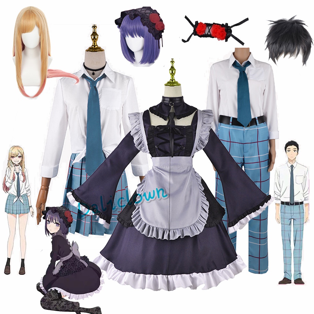 PREORDER Anime My Dress Up Darling Marin Kitagawa Cosplay Costume Wig Kuroe Shizuku Lolita Maid Outf