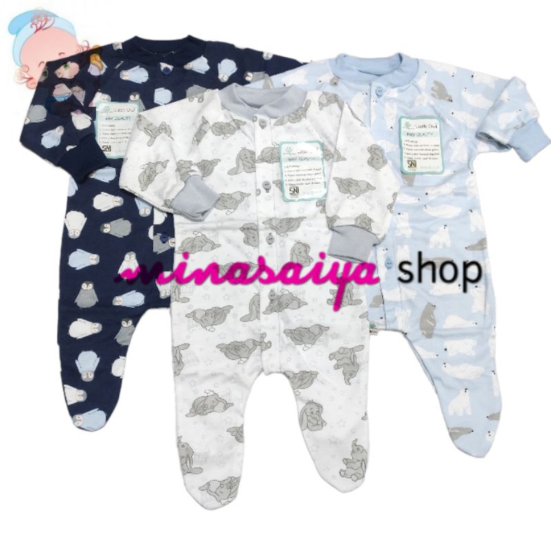 LITTLE OWL Jumper Jumpsuit Bayi SNI Tutup Kaki Usia 0 - 18 bulan