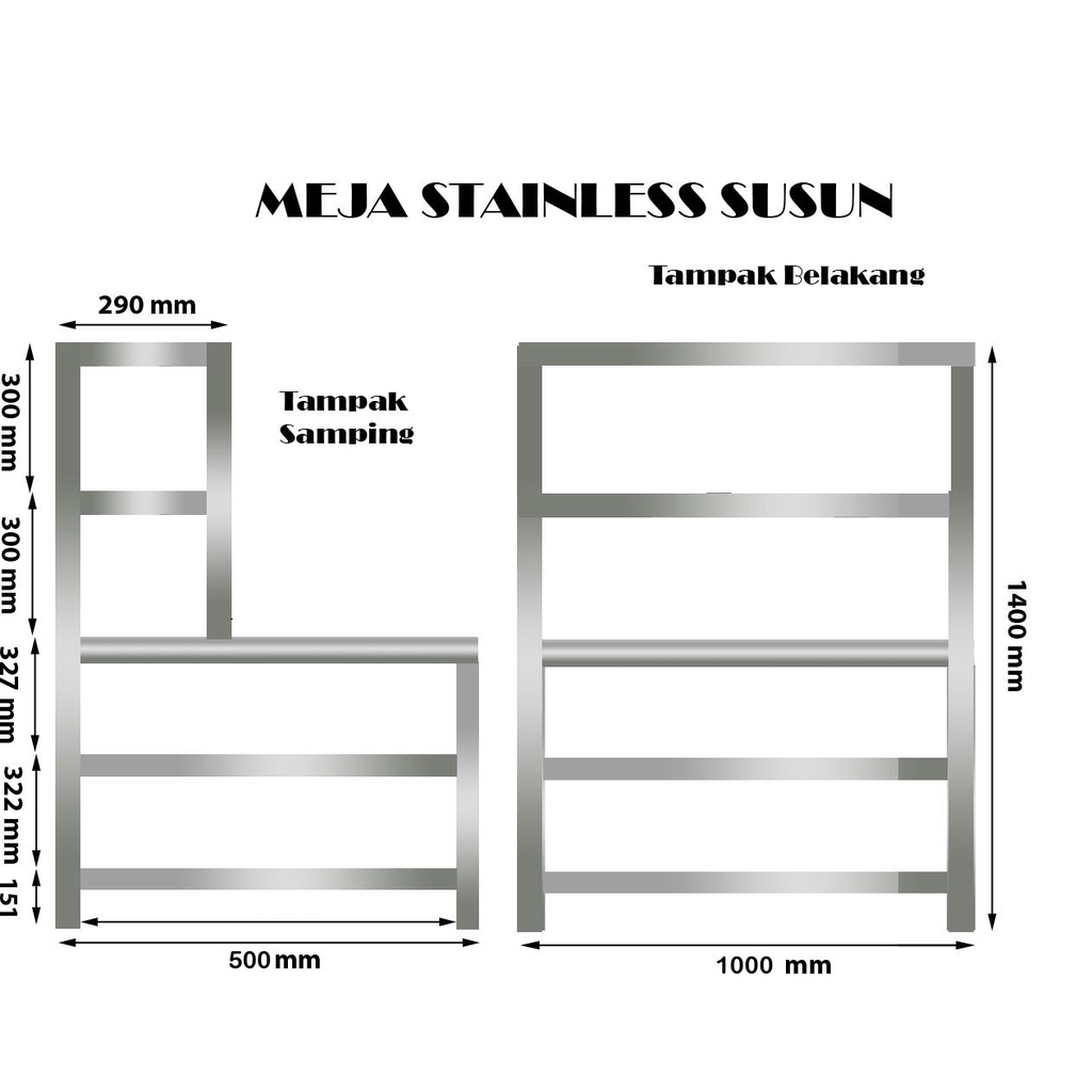 Meja Dapur Stainless Mr Dapur Original MS 6