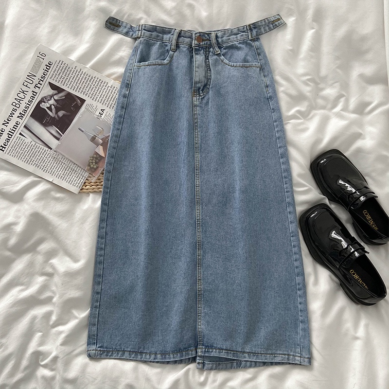 Korean Style Rok Jeans Wanita / Denim Highwaist Rok Jeans Wanita Import (realpict)