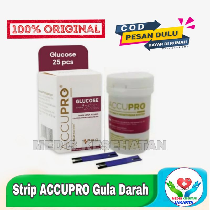 Strip accupro Gula darah/ Test Glucose accupro / stik Gula darah accupro Multifungsi