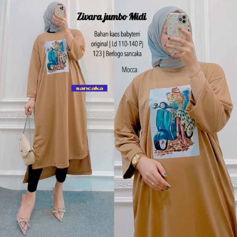 Midi Tunik Zivara Jumbo || Realpict (COD Bayar Ditempat)