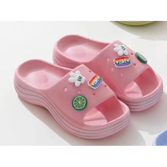 Sandal Crocs Jibbits Fuji Love Wedges + Accesories Import High Quality S2