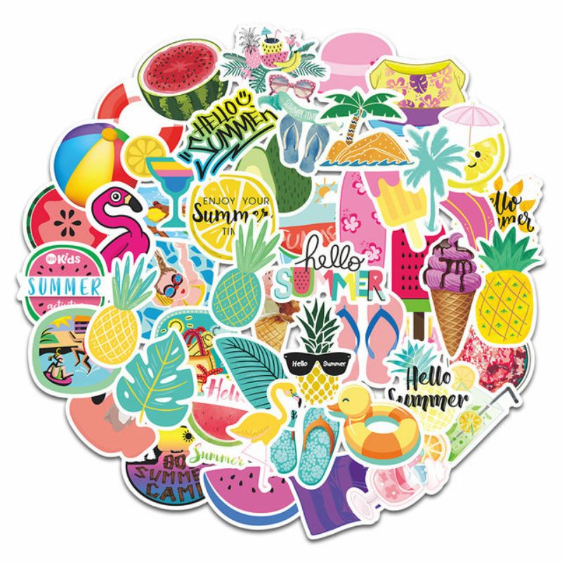 

STIKER PACK SUMMER STYLE 260059- STIKER AESTHETIC KEREN IMUT LAPTOP, AKSESORIS HP, ANTI AIR, MOTIF, HELM, TUMBLER, KOPER, KULKAS