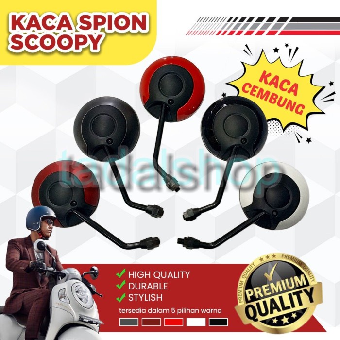 Kaca Spion Motor Scoopy Honda /Kaca Spion Variasi Bulat Montegi Genuin