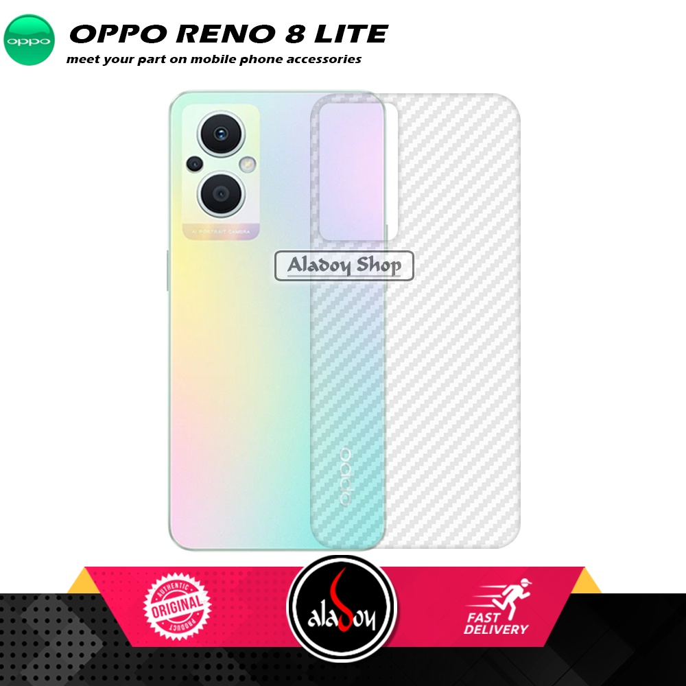 PAKET 2 IN 1 Tempered Glass Layar Oppo Reno 8 Lite + Skin Carbon Film 3D