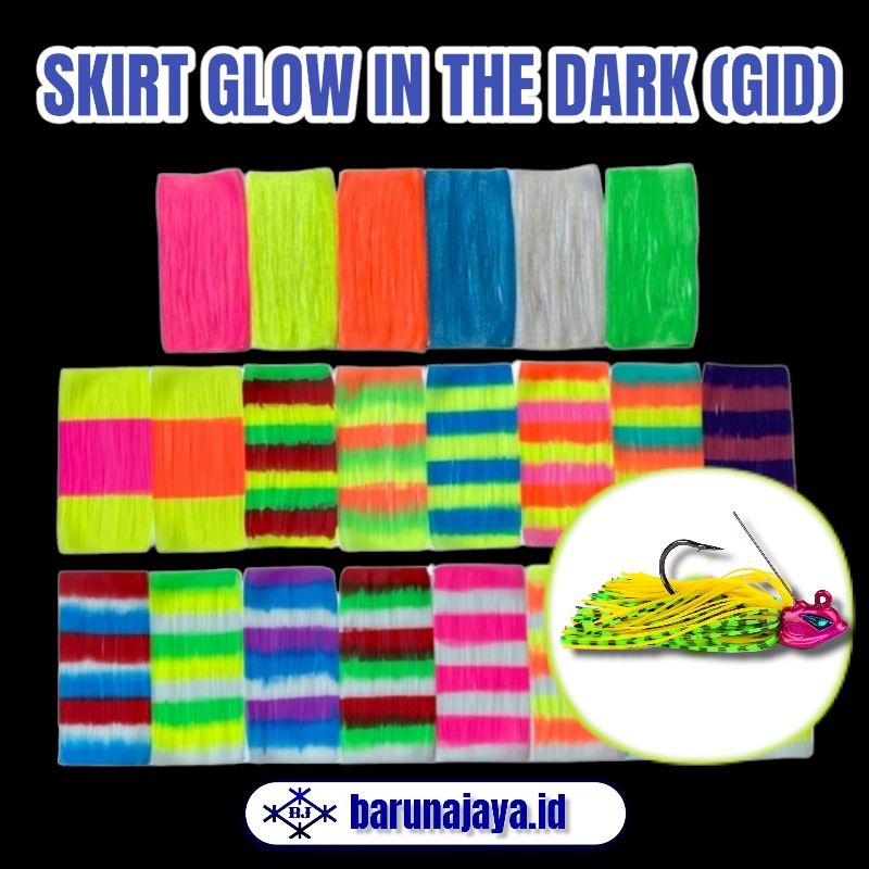 BARUNA - Skirt GID Glow In The Dark Softlure Luminos Assist Hook