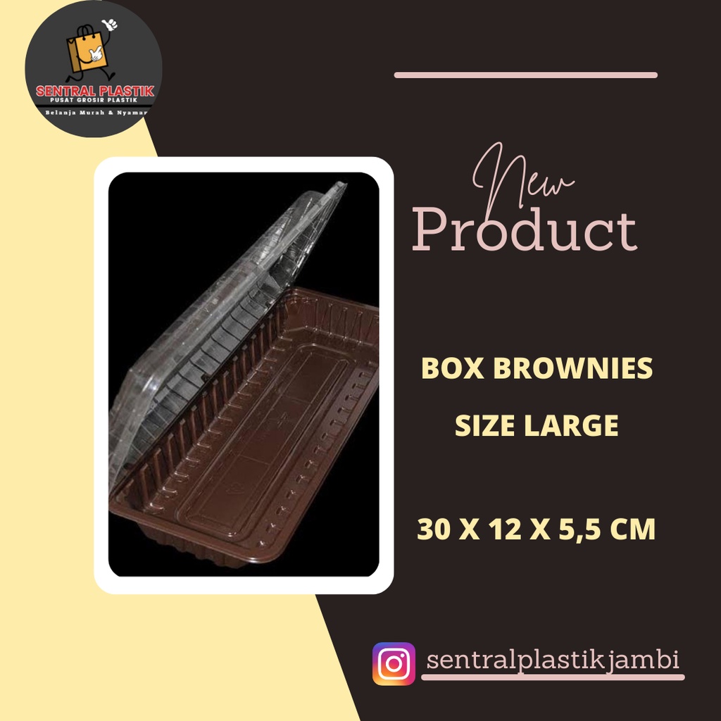 

Mika Brownies Box / Mika Paper box / Mika Bakery Box Size Large : 30X12X5,5 cm - Brown Mika