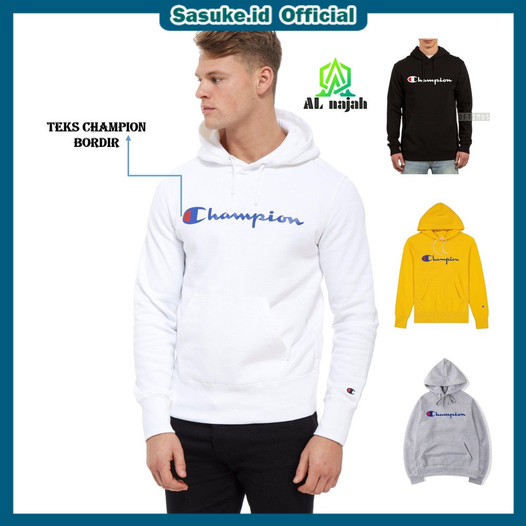 Jaket Sweater Hoodie Champiom Putih Premium Tebal