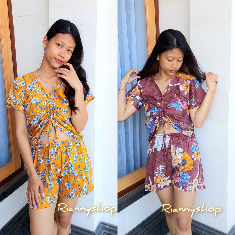 SETELAN SERUT CELANA PENDEK MOTIF