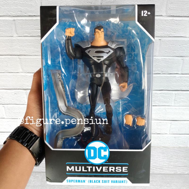 DC MULTIVERSE MCFARLANE JUSTICE LEAGUE SUPERMAN BLACK SUIT ANIMATED ACTION FIGURE