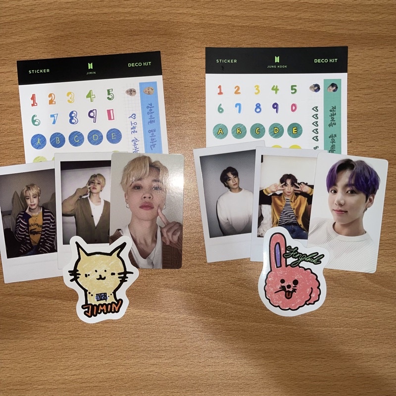 pc photocard Jungkook BTS Deco kit (deco kit jk set), pc photocard jimin BTS Deco kit (deco kit jimi