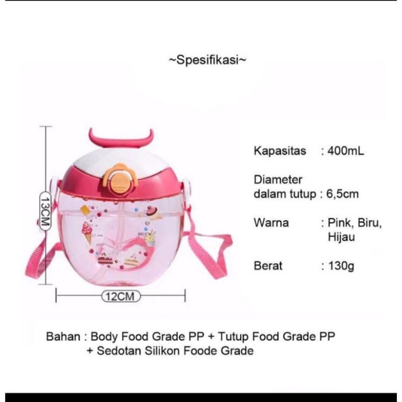 (MURAH) Botol Air Minum Anak / Botol Sedotan Bentuk Donat / Botol Donat