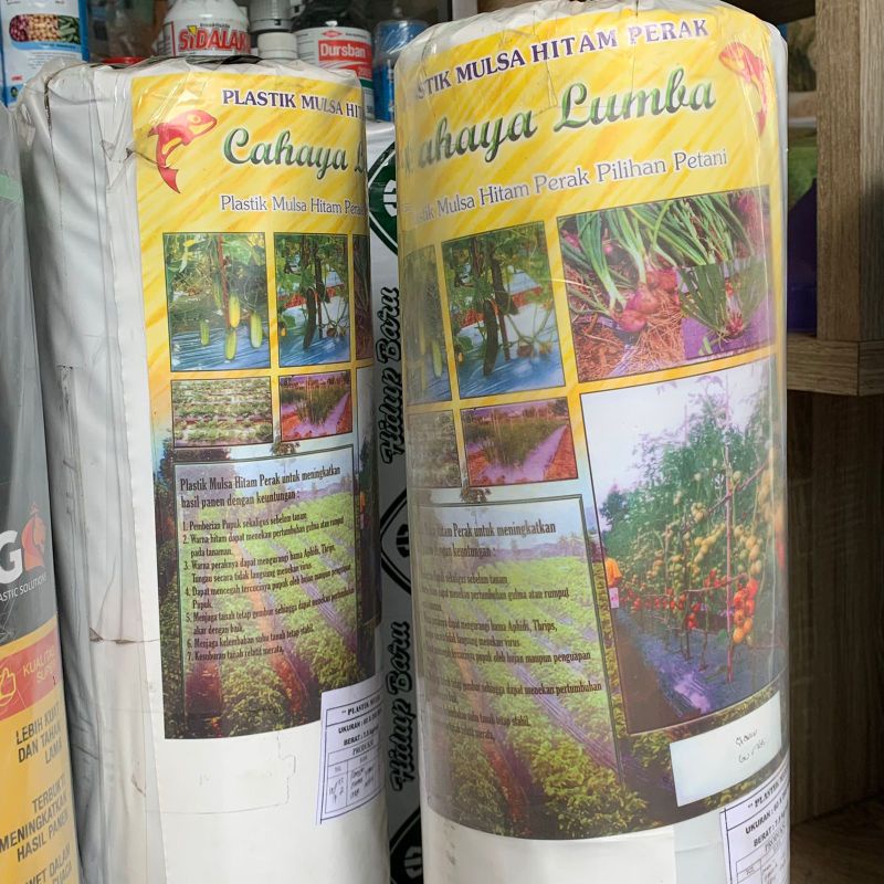 Plastik Mulsa Hitam Perak Cahaya Lumba 265 m x 120 cm 1/2 Roll