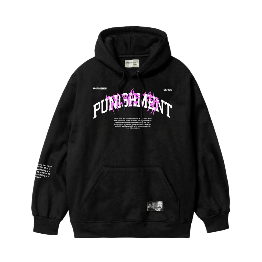 TURUN HARGA !  SWEATER HOODIE PRIA JUMPER ATASAN PRIA WANITA ORIGINAL PUNISHMENT HITAM MOTIF AESTHETIC ART / HOODIE CROP / HOODIE OVERSIZE