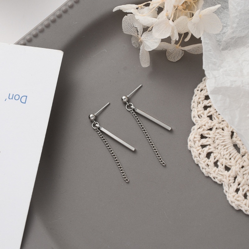Anting Sterling Silver 925 100% Bentuk Vertikal Untuk Hadiah